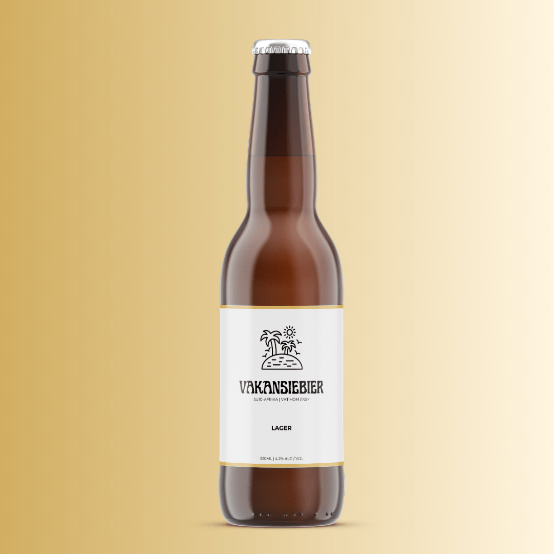 VakansieBier Launch Lager – ‘n premium Lager Craft Beer met ‘n gladde en verfrissende smaak.